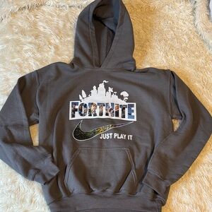 Nike Inspired Gray Fortnite Hoodie